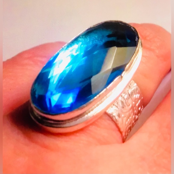 Blue Topaz 925 Sterling Silver Ring